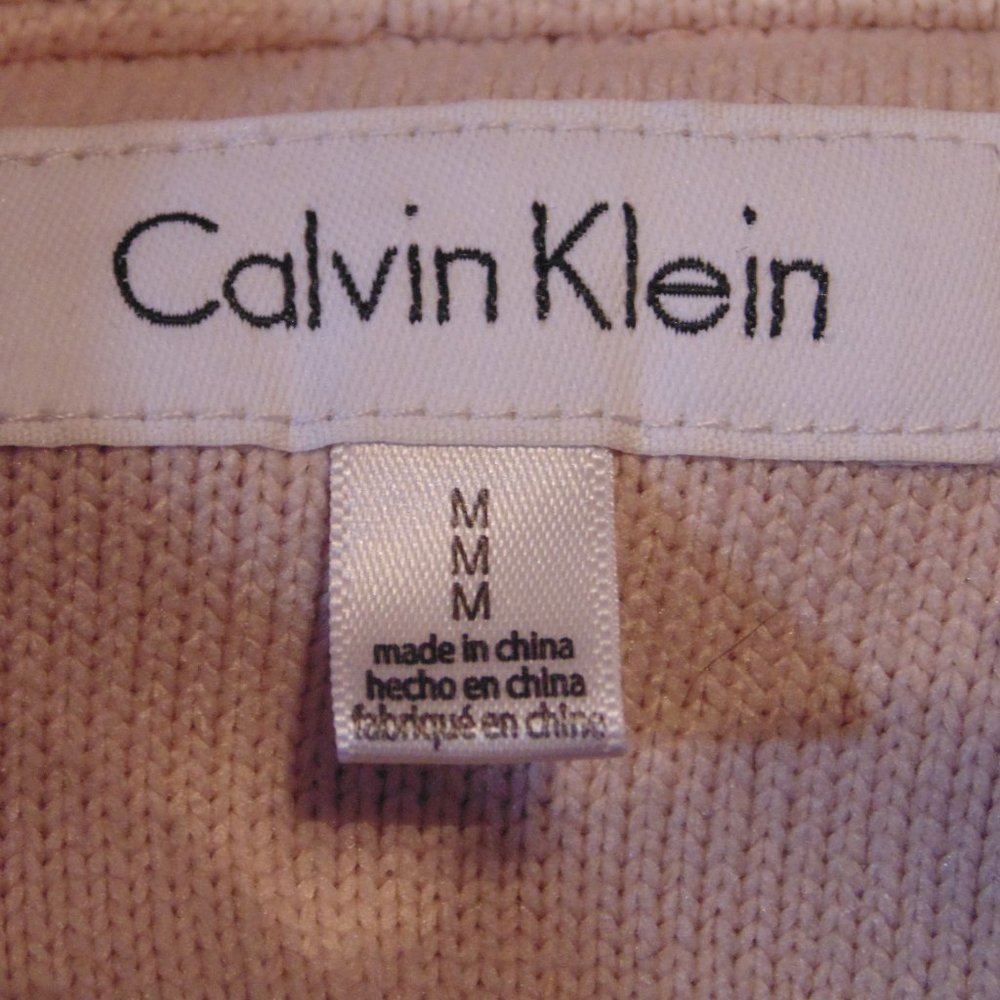 Calvin Klein Womens Full Zip Sweater Jacket Size Medium Light Pink - Picture 6 of 6
